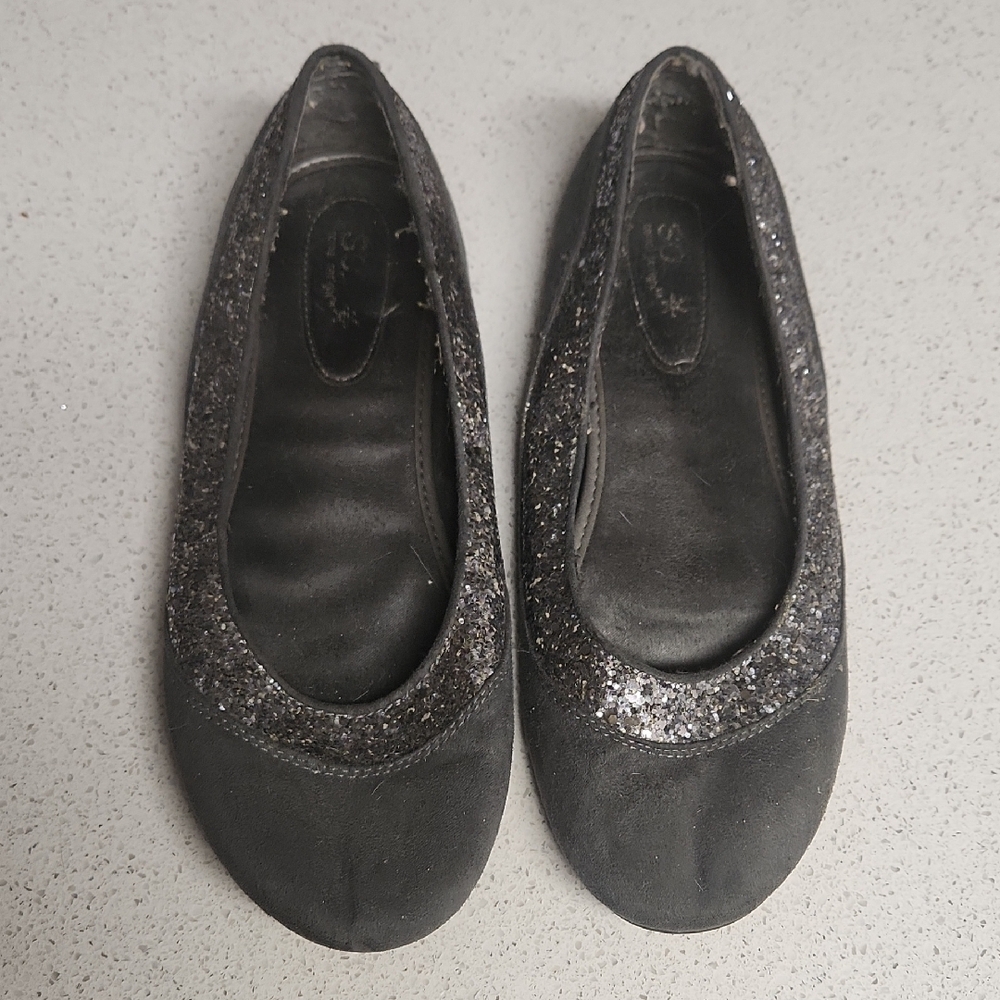 SO Gray Glitter Ballet Flats